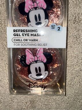 Disney Minnie Mouse Pink Glitter Gel Eye Mask Set, Pack of 2